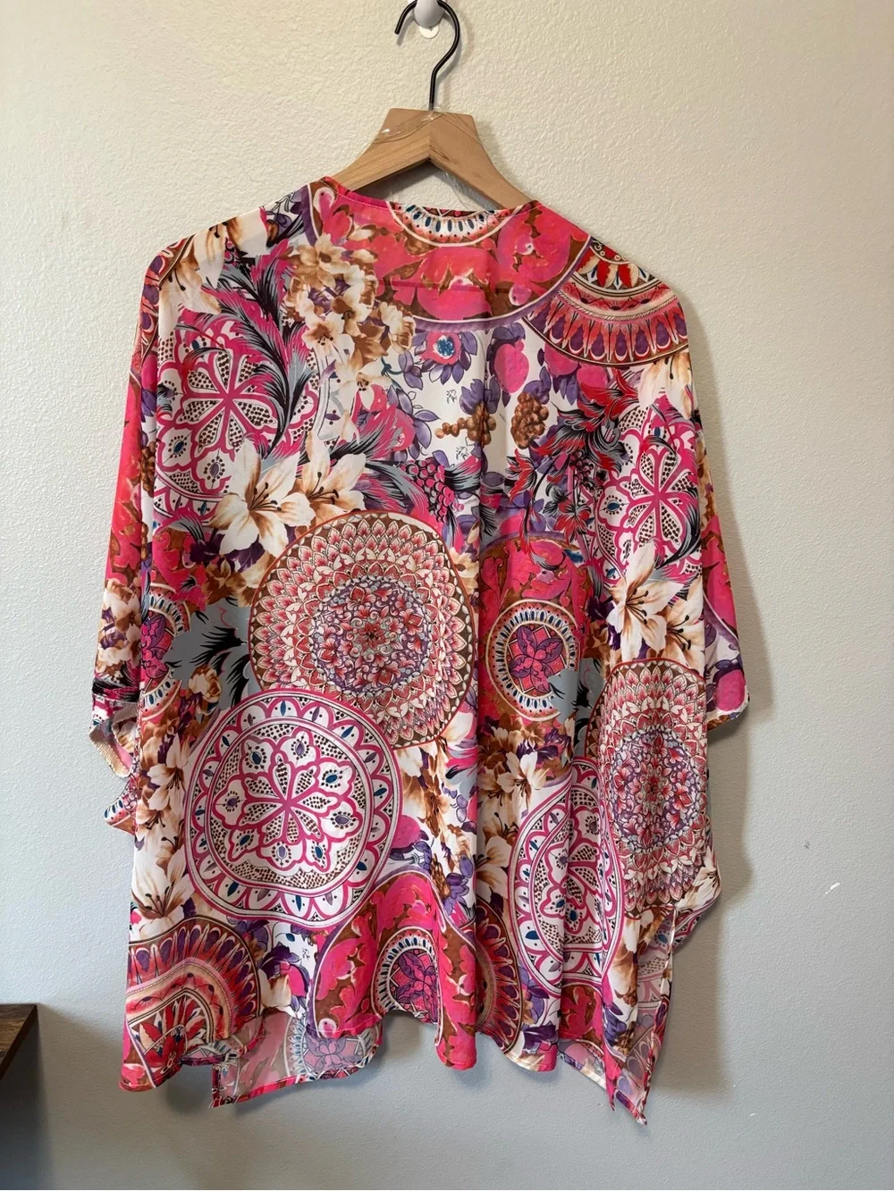 ✨Umgee Pink Floral Boho Kimono Cardigan